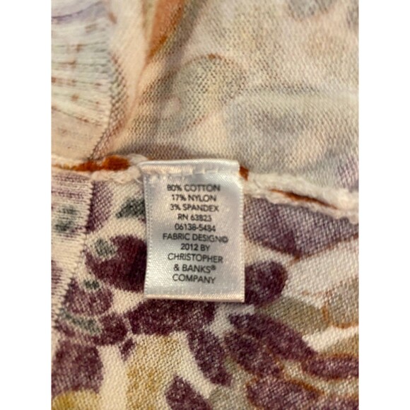 Christopher Banks Sweater Open Front Purple Gold Open Front Size Large Casual - Picture 9 of 11